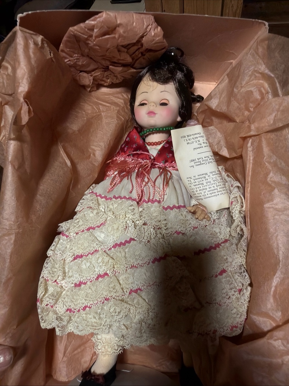 Madame Alexander Blue and Pink Labeled Doll Box - Carmen 1410
